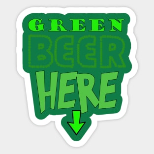 Here For The Beer Funny Men St Patricks Day Leprechaun Sticker